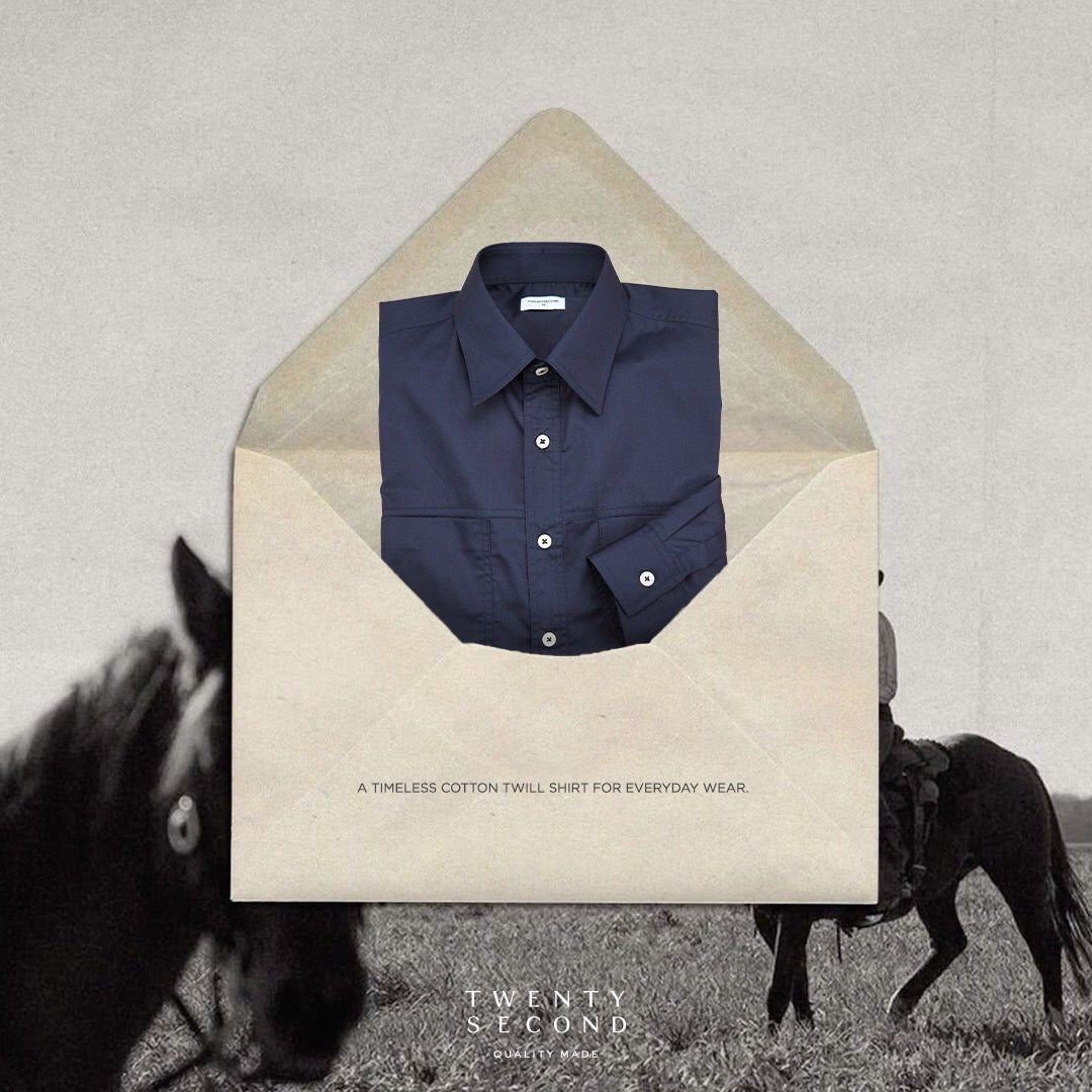 TWILL WORK SHIRTS - NAVY
