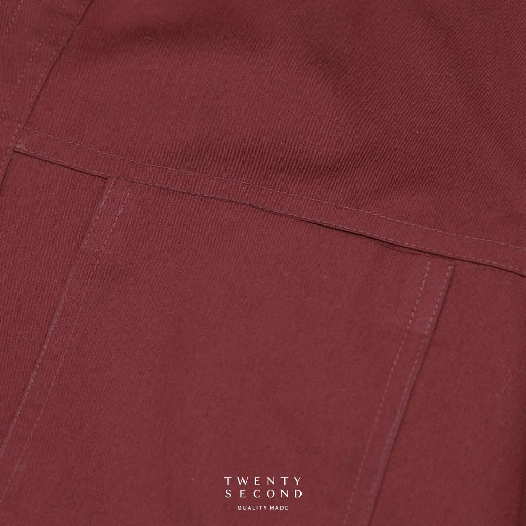 TWILL WORK SHIRTS - BURGUNDY