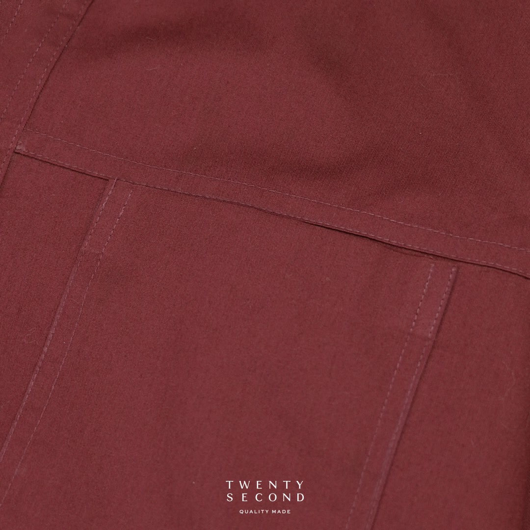 TWILL WORK SHIRTS - BURGUNDY