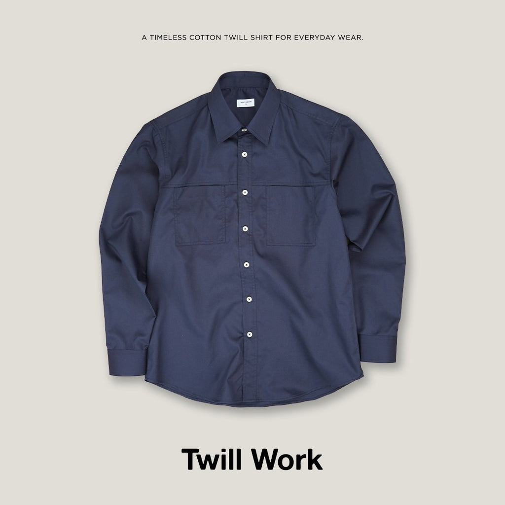 TWILL WORK SHIRTS - NAVY