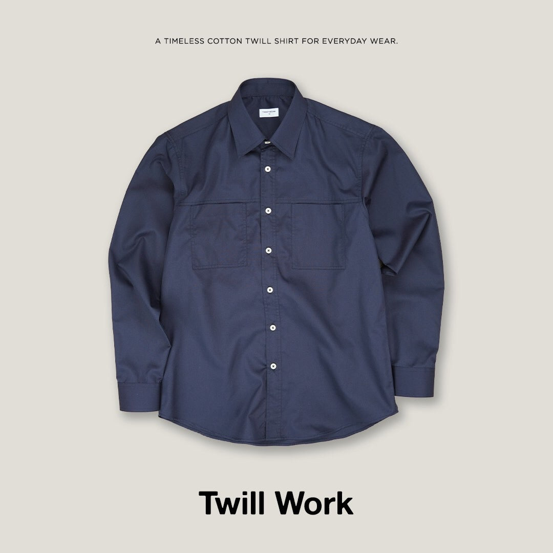 TWILL WORK SHIRTS - NAVY