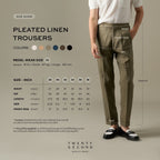 PLEATED LINEN TROUSRES - BEIGE