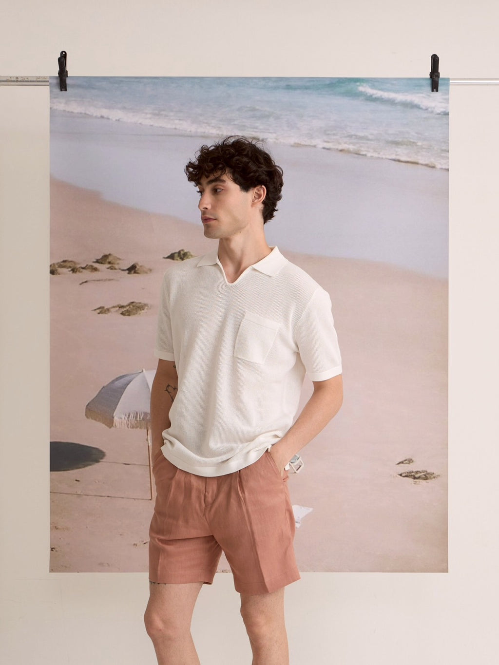 SUMMER AIR KNIT POLO - WHITE