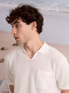 SUMMER AIR KNIT POLO - WHITE
