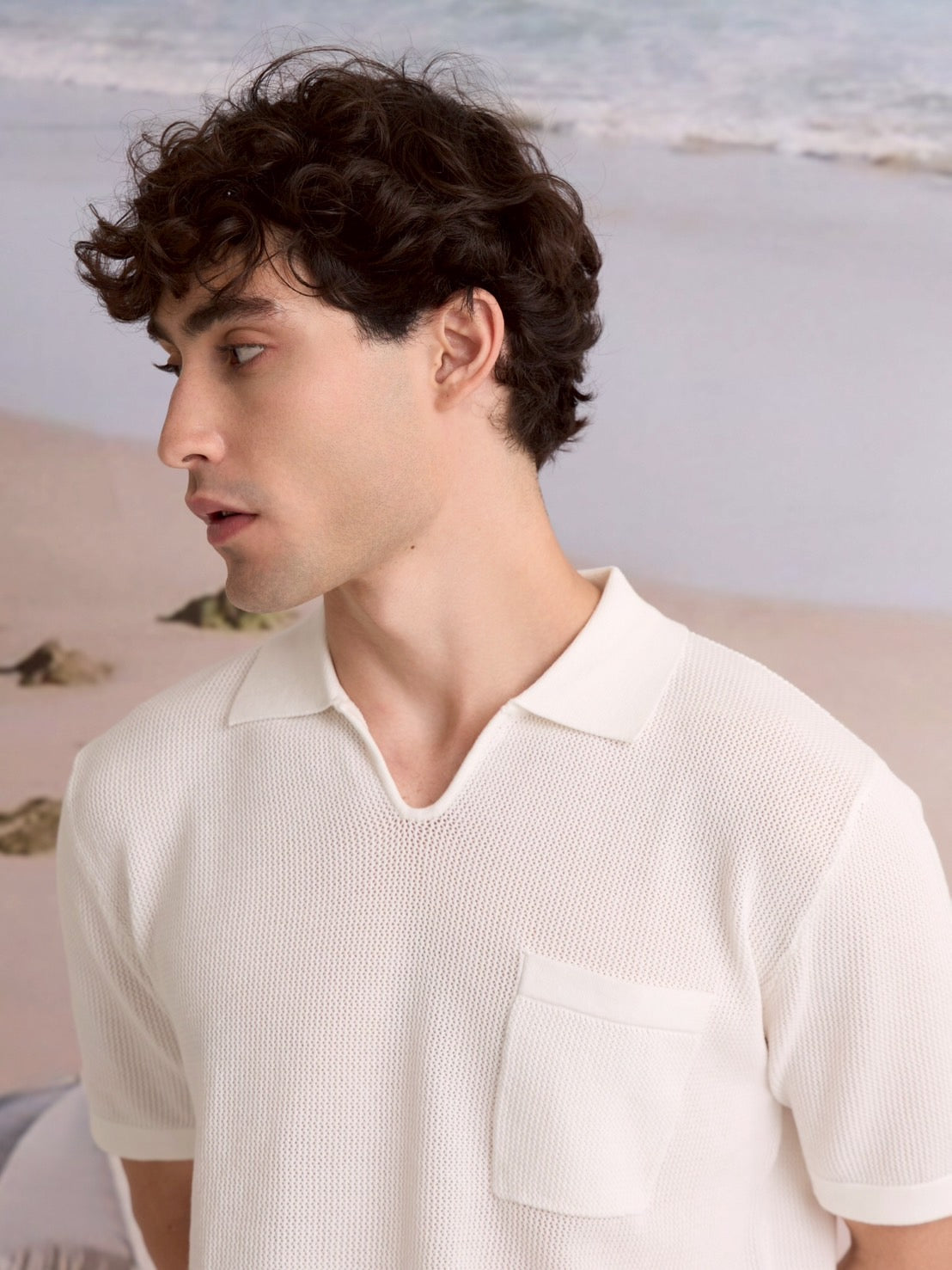 SUMMER AIR KNIT POLO - WHITE