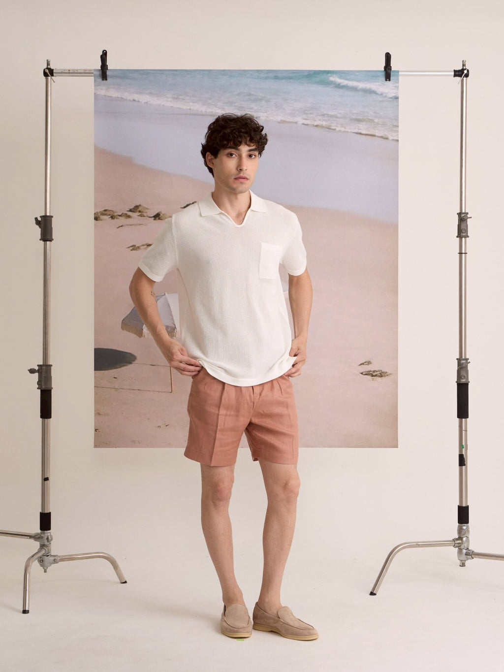 SUMMER AIR KNIT POLO - WHITE