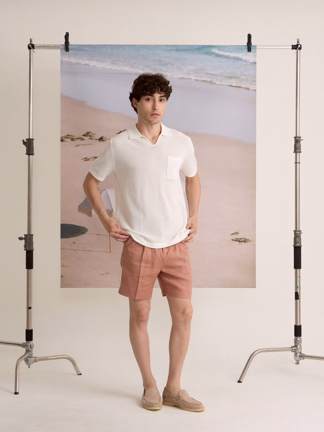 SUMMER AIR KNIT POLO - WHITE