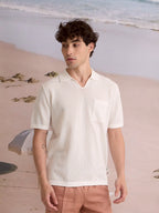 SUMMER AIR KNIT POLO - WHITE
