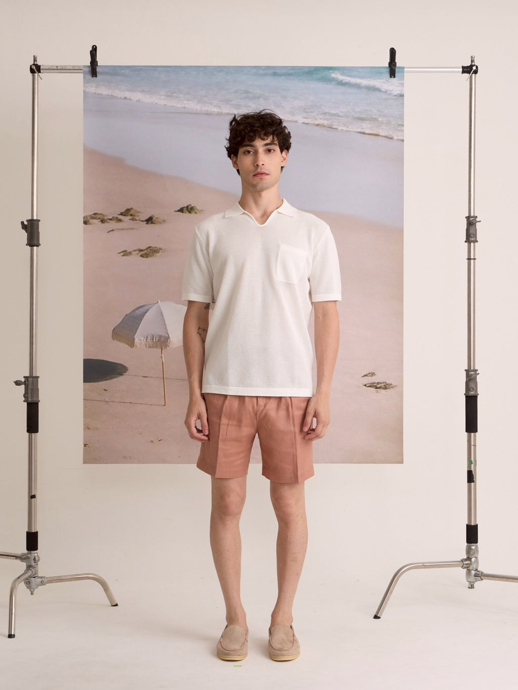 SUMMER AIR KNIT POLO - WHITE