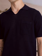 SUMMER AIR KNIT POLO - NAVY