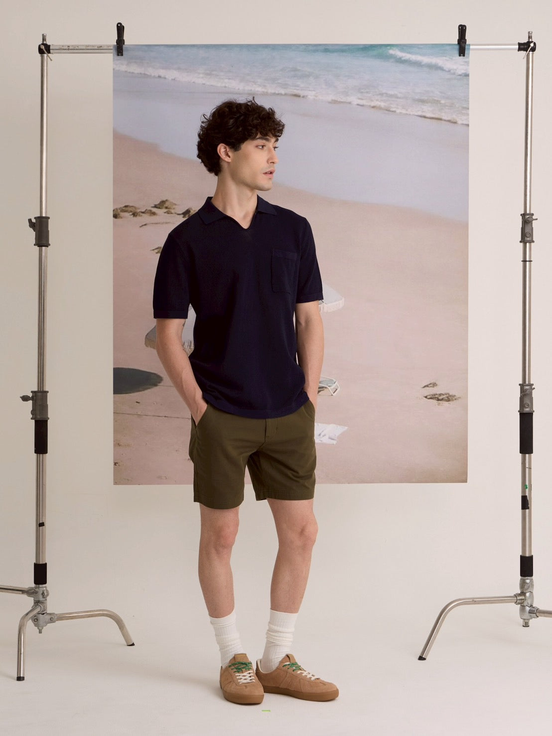 SUMMER AIR KNIT POLO - NAVY