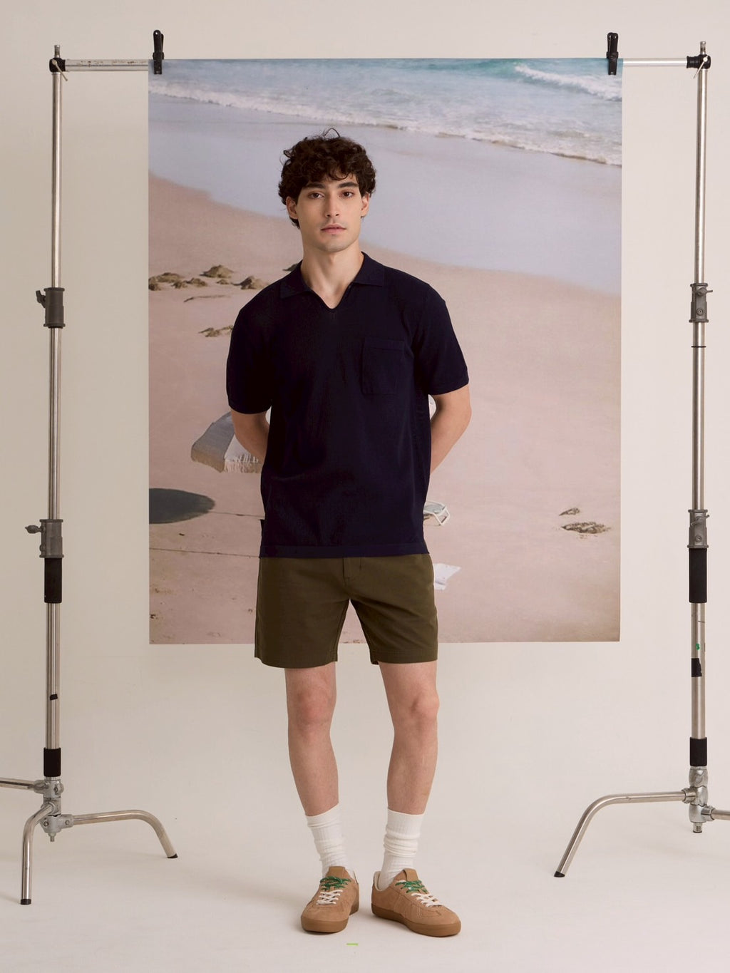 SUMMER AIR KNIT POLO - NAVY
