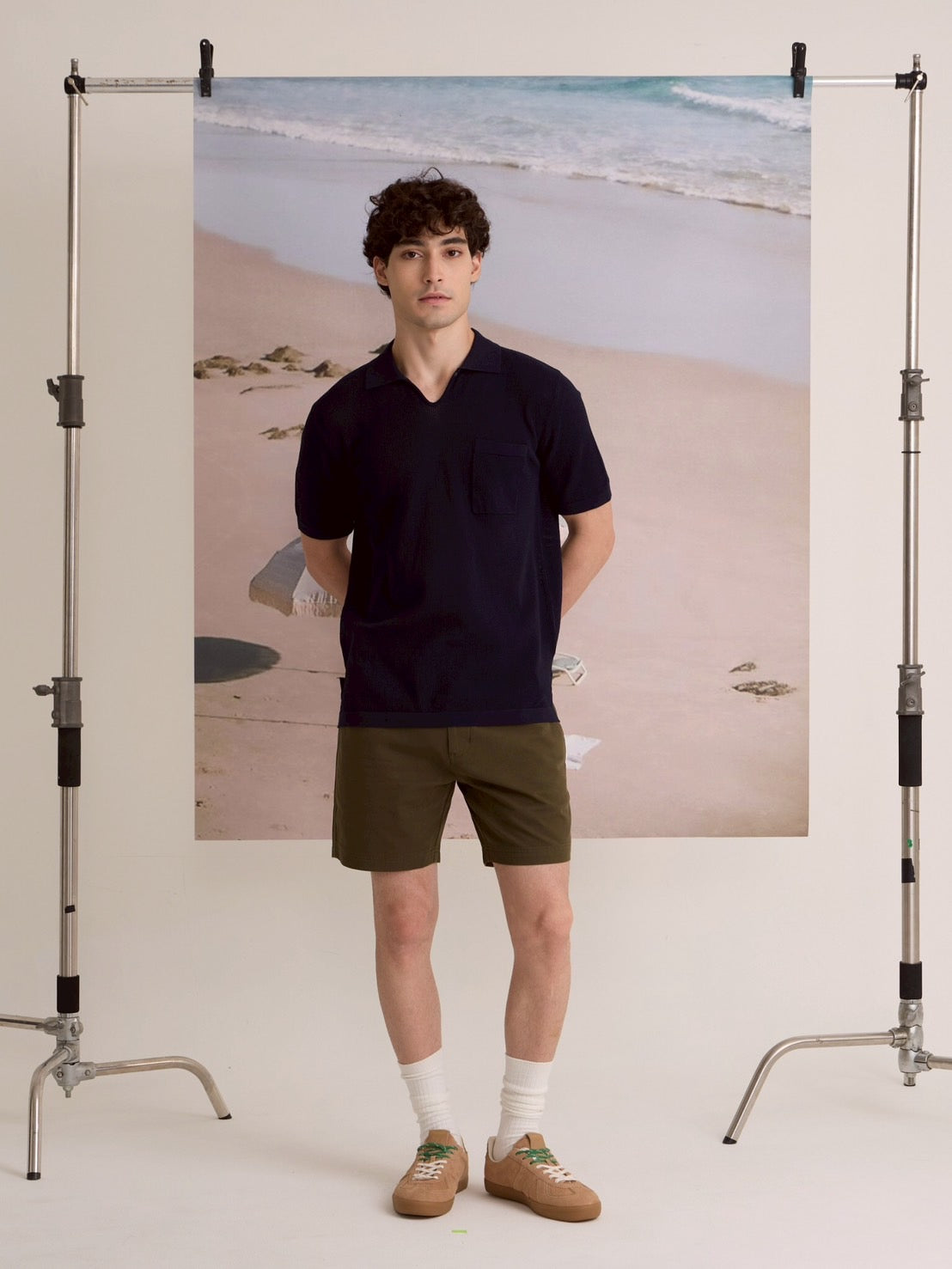 SUMMER AIR KNIT POLO - NAVY