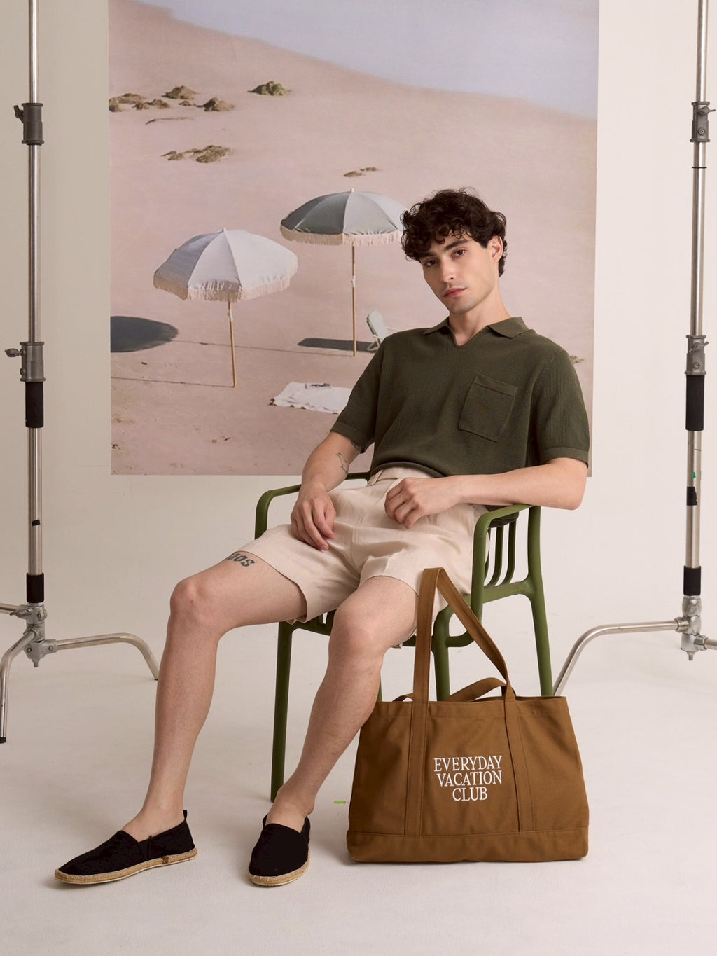 SUMMER AIR KNIT POLO - OLIVE