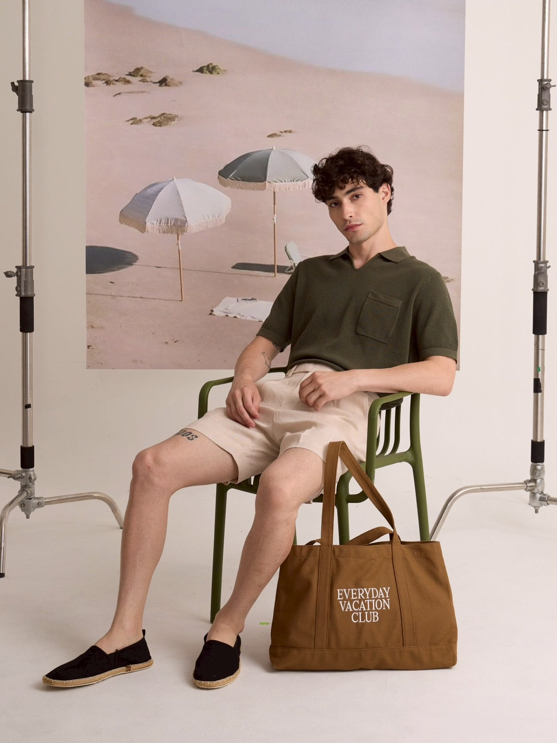 SUMMER AIR KNIT POLO - OLIVE