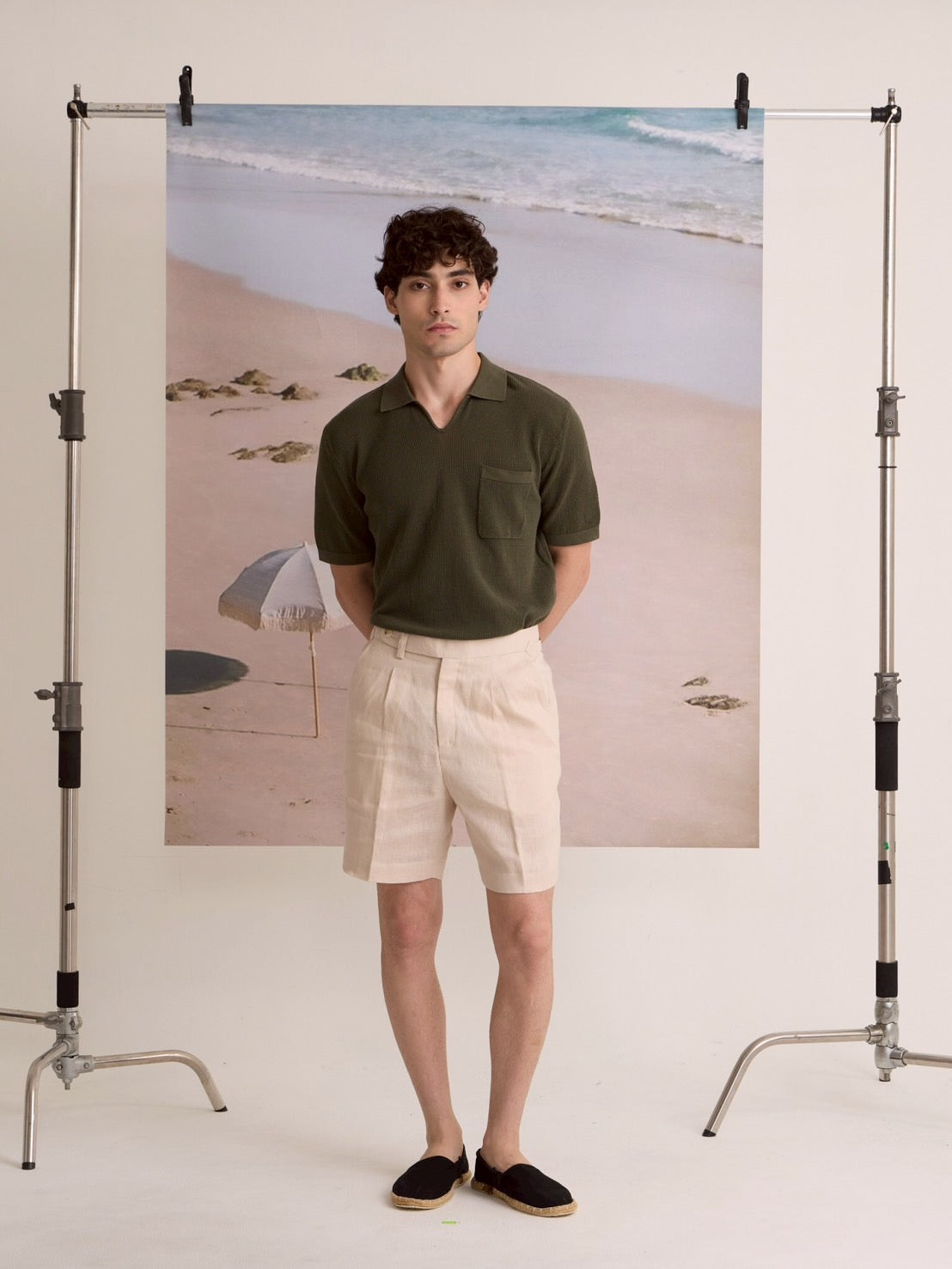 SUMMER AIR KNIT POLO - OLIVE