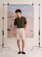 SUMMER AIR KNIT POLO - OLIVE