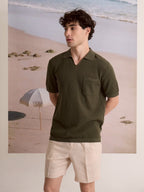 SUMMER AIR KNIT POLO - OLIVE