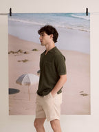 SUMMER AIR KNIT POLO - OLIVE