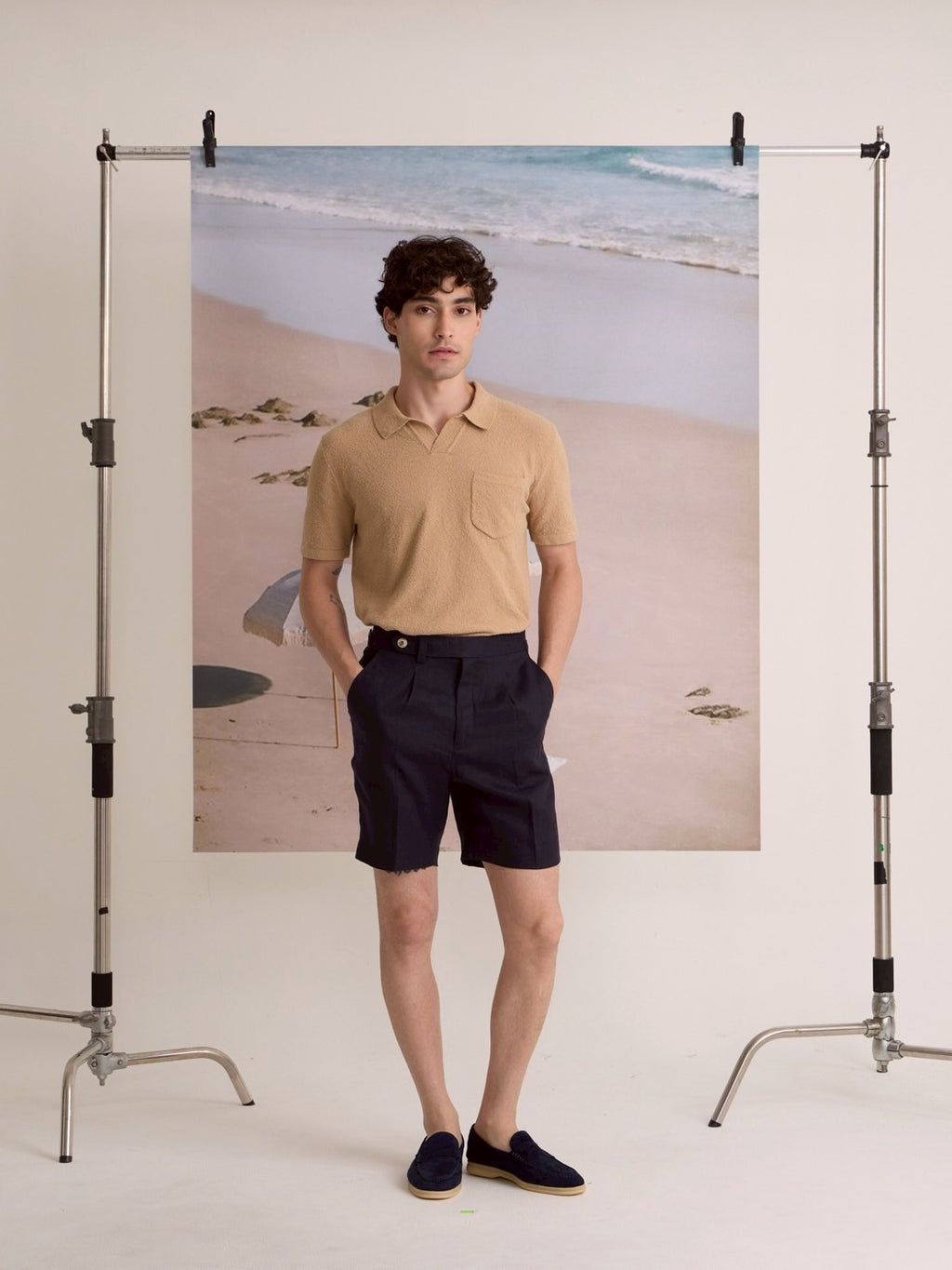 COASTAL KNIT POLO - KHAKI
