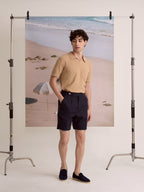 COASTAL KNIT POLO - KHAKI