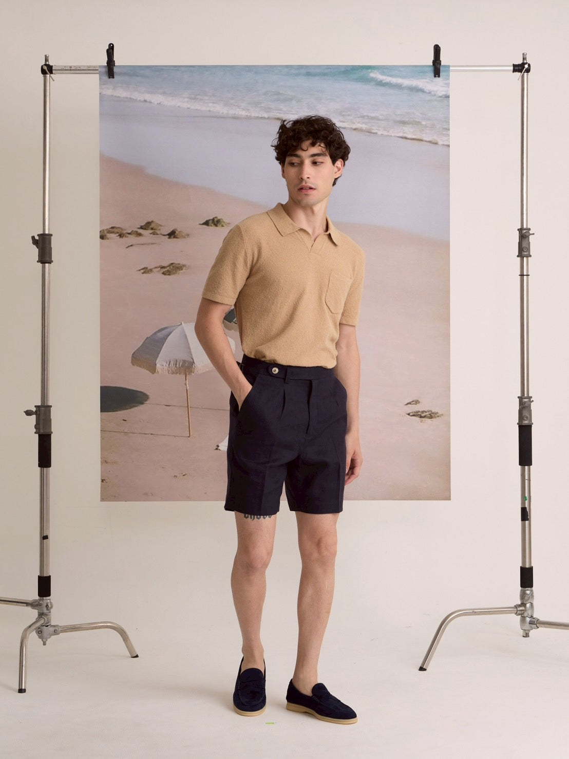 COASTAL KNIT POLO - KHAKI