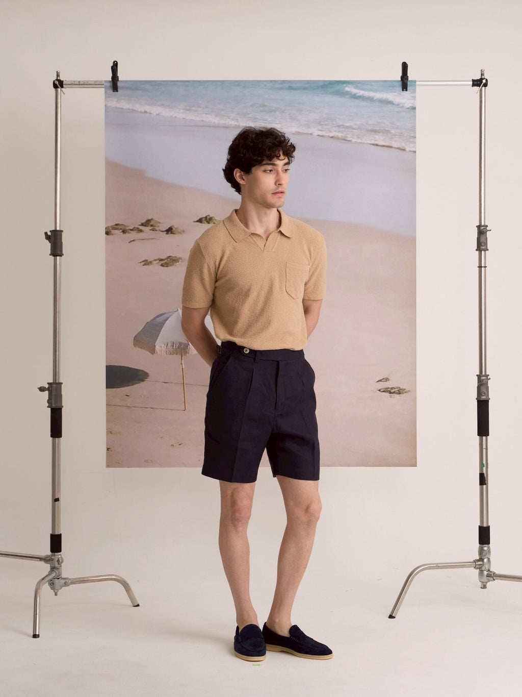 COASTAL KNIT POLO - KHAKI