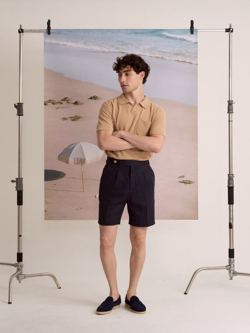COASTAL KNIT POLO - KHAKI