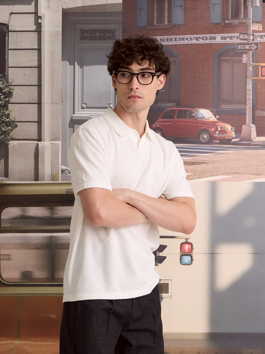 COASTAL KNIT POLO - WHITE