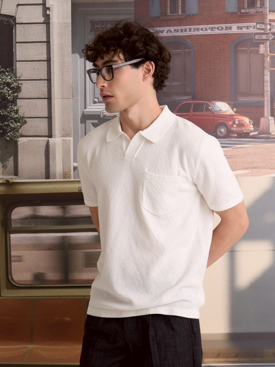 COASTAL KNIT POLO - WHITE