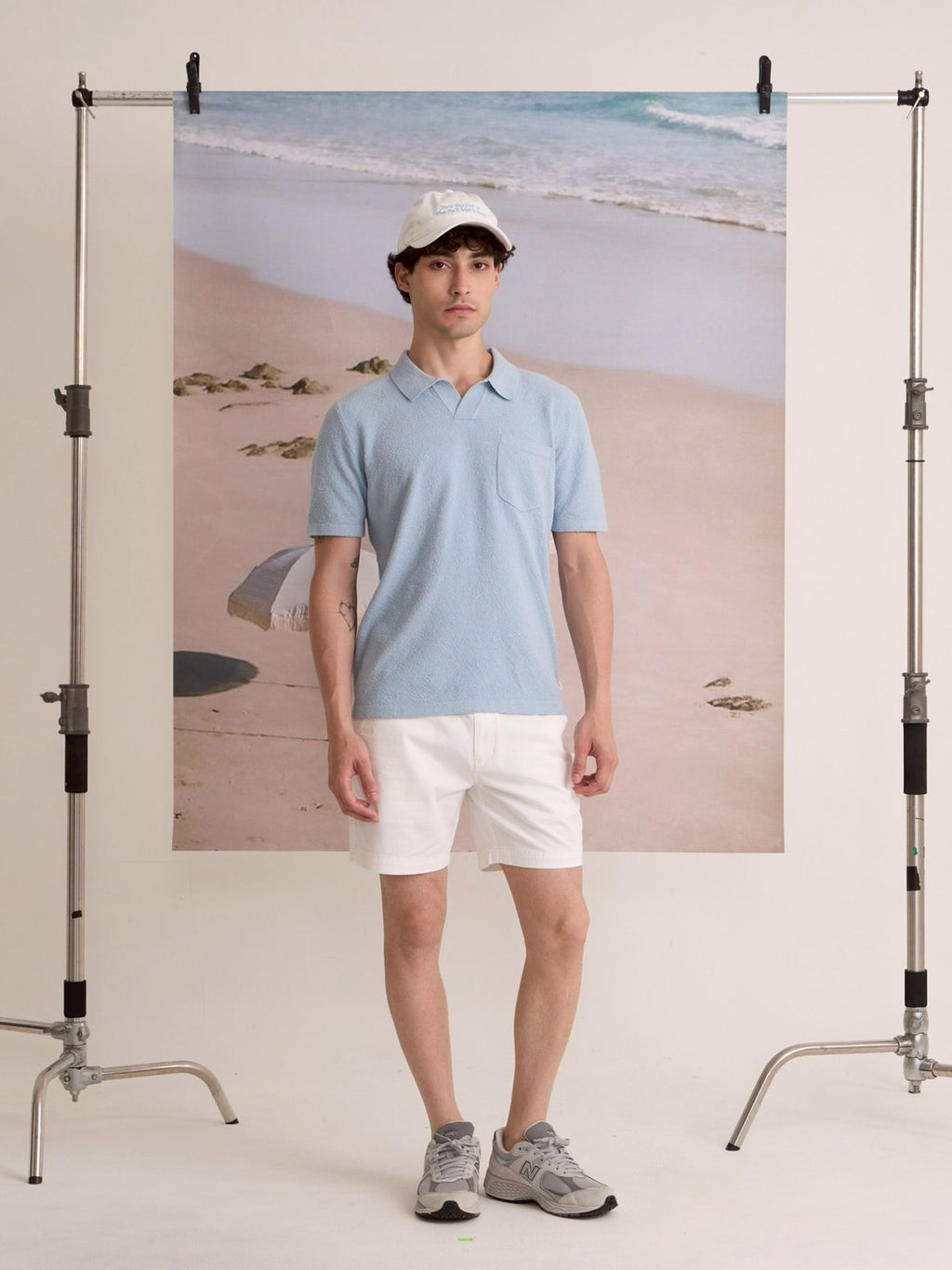 COASTAL KNIT POLO - SKY BLUE