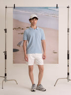 COASTAL KNIT POLO - SKY BLUE