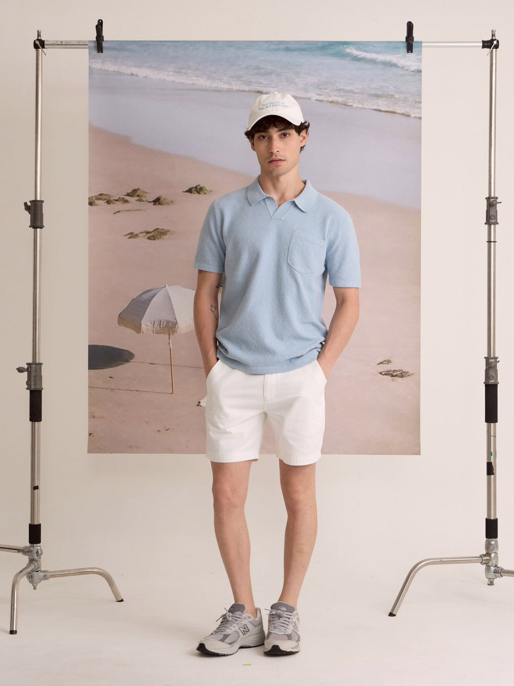 COASTAL KNIT POLO - SKY BLUE