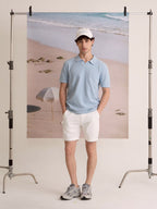 COASTAL KNIT POLO - SKY BLUE