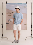 COASTAL KNIT POLO - SKY BLUE