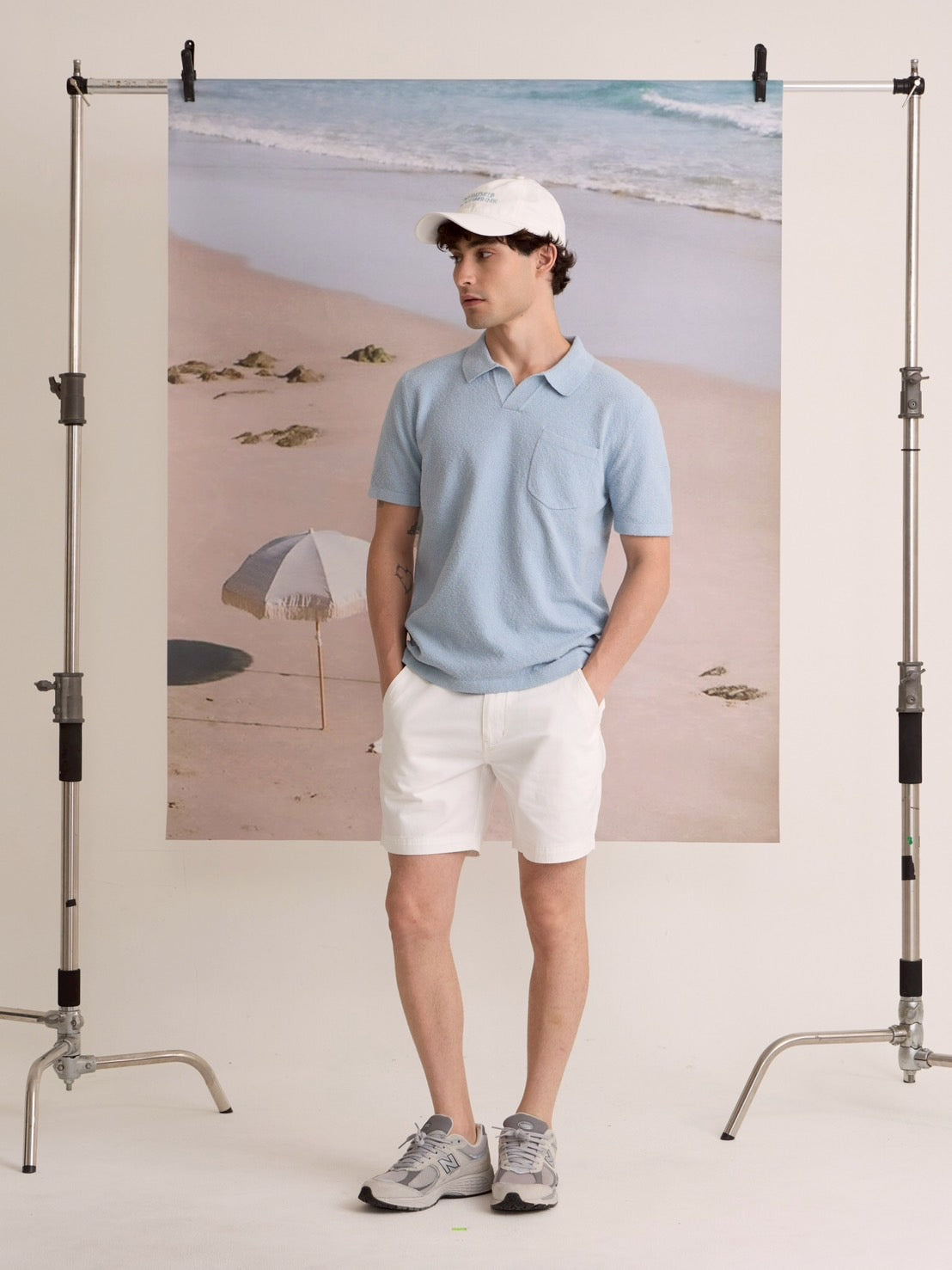 COASTAL KNIT POLO - SKY BLUE