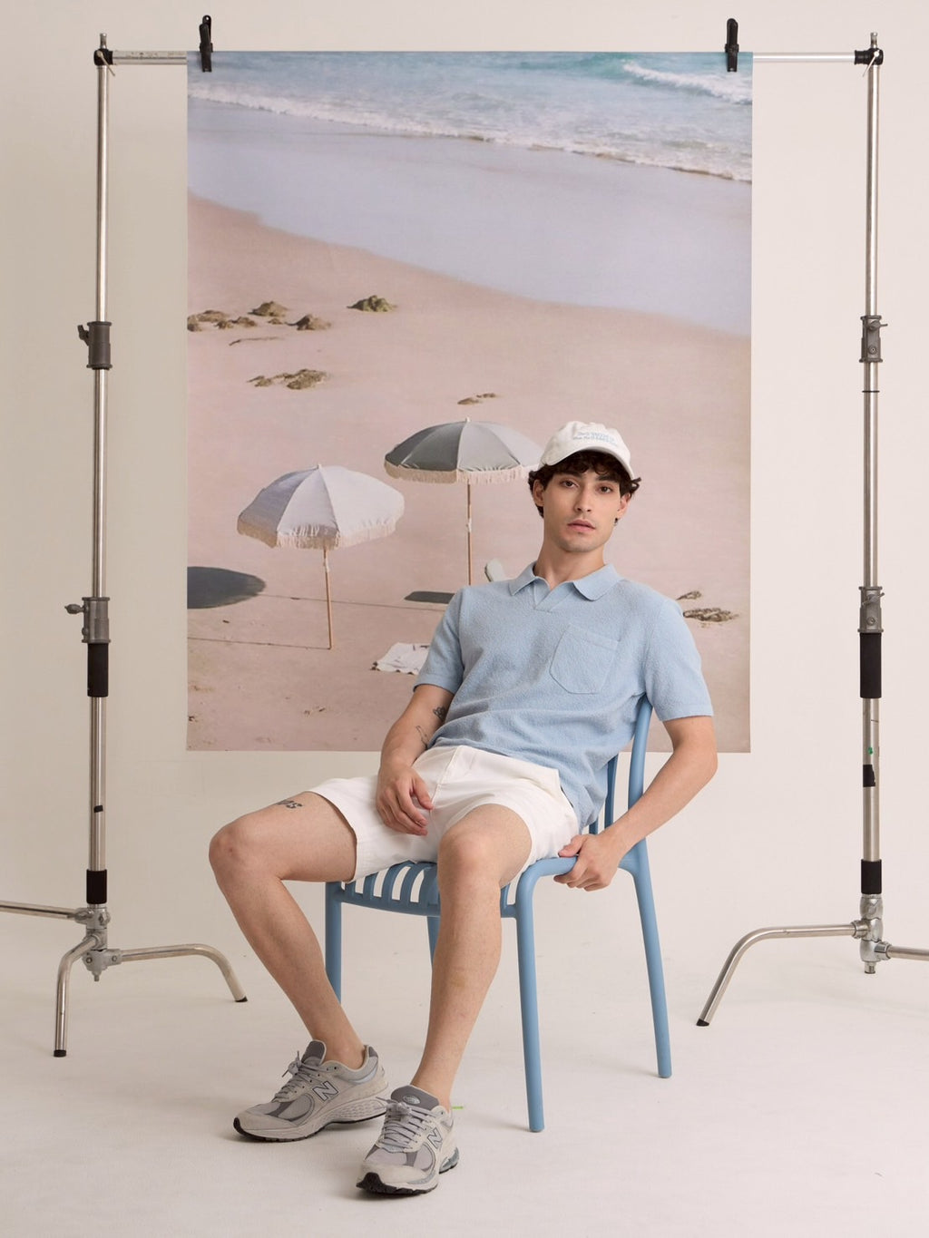 COASTAL KNIT POLO - SKY BLUE