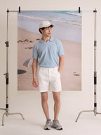 COASTAL KNIT POLO - SKY BLUE