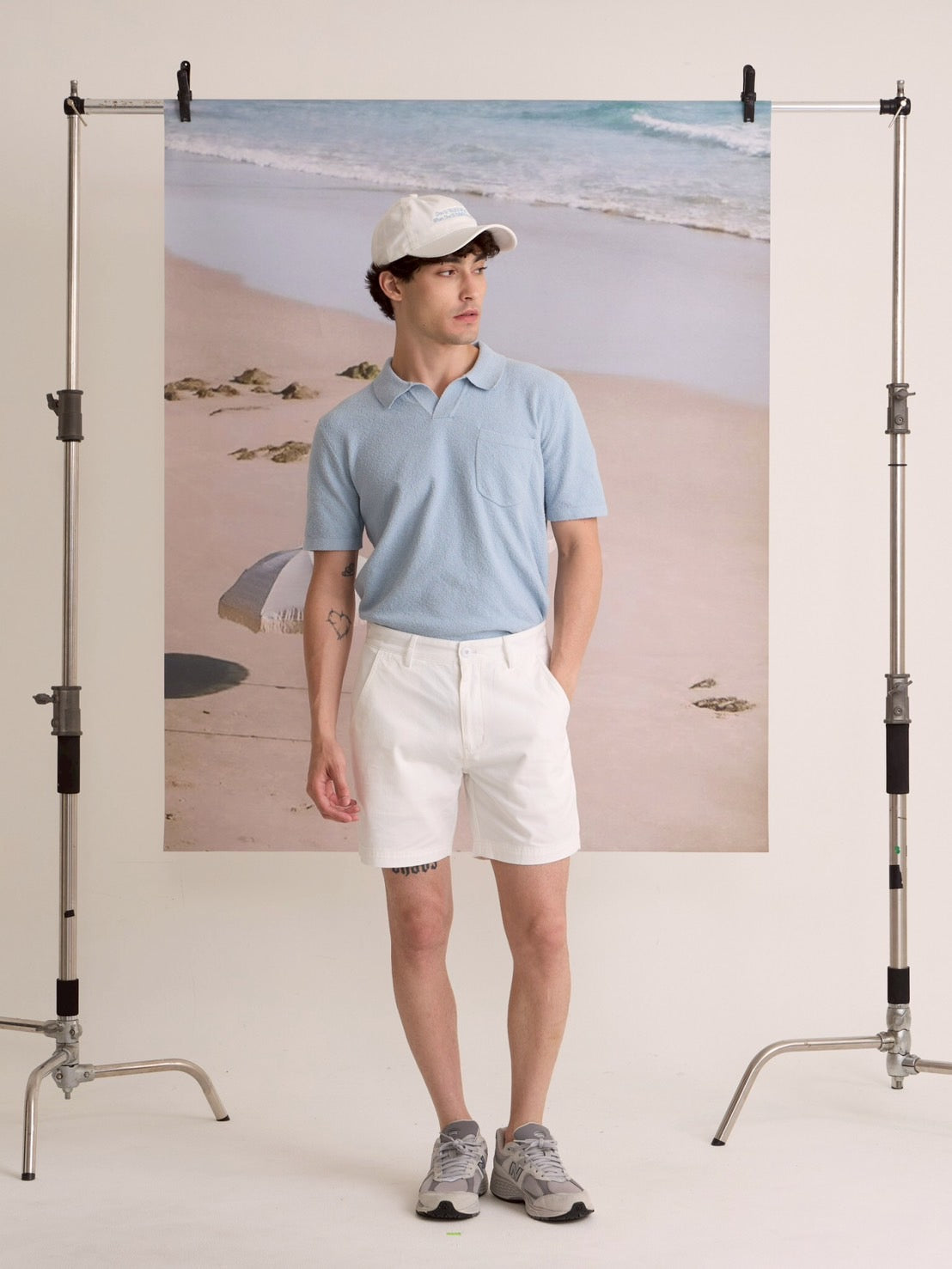 COASTAL KNIT POLO - SKY BLUE
