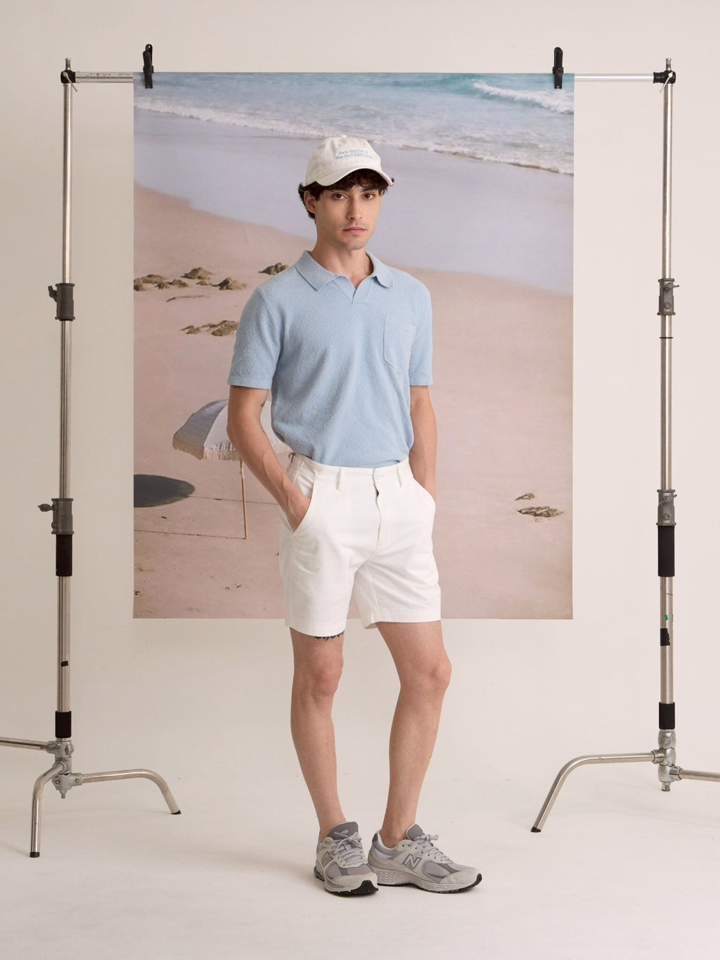 COASTAL KNIT POLO - SKY BLUE