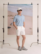 COASTAL KNIT POLO - SKY BLUE