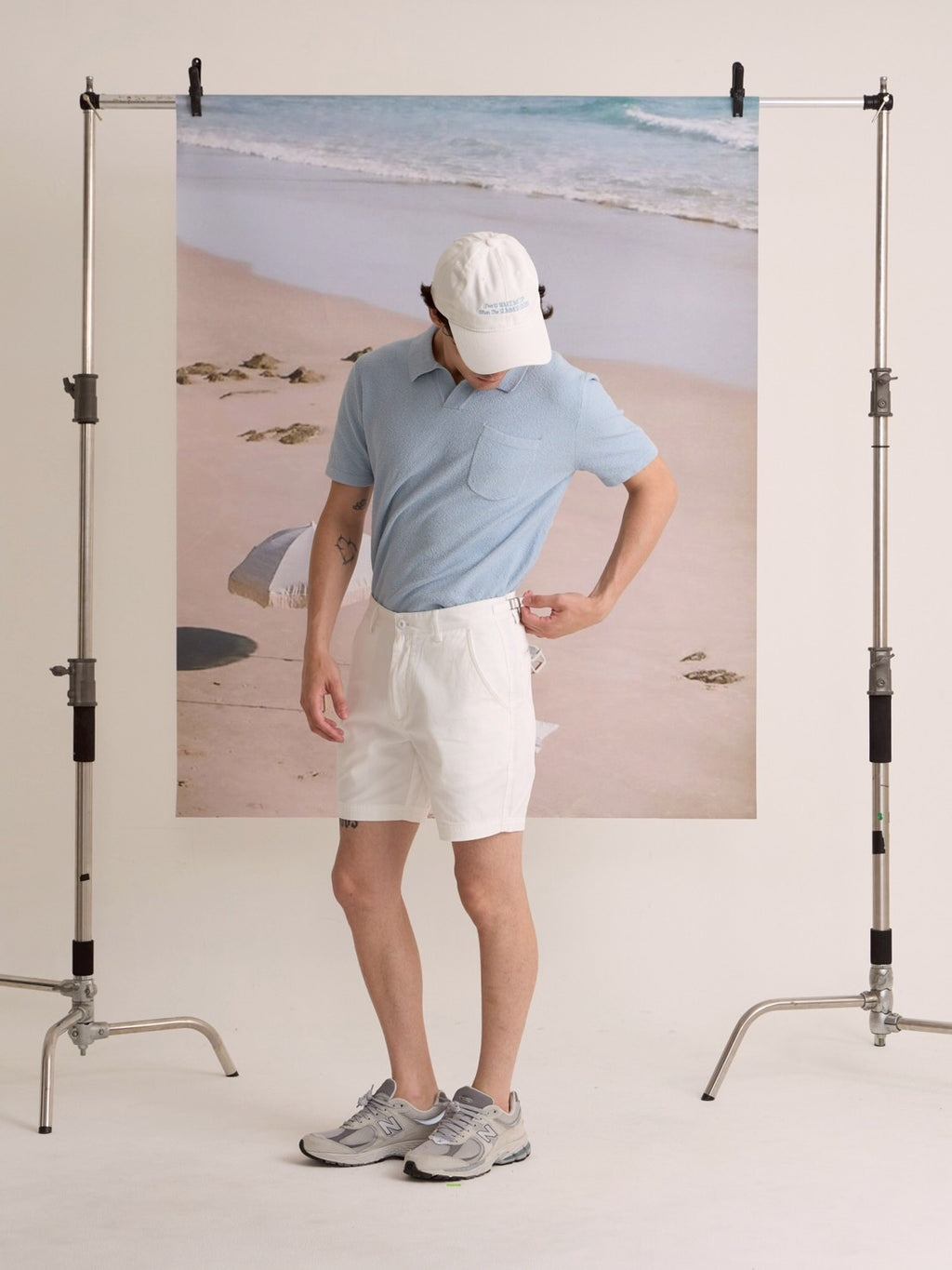 COASTAL KNIT POLO - SKY BLUE