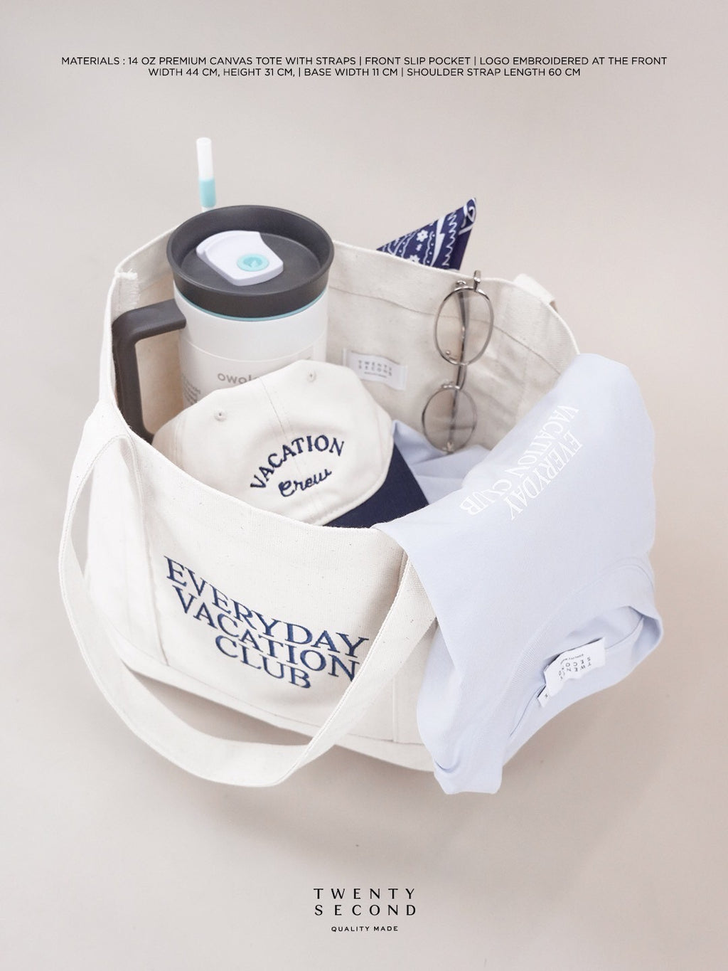 EVERYDAY VACATION CLUB TOTE BAG - WHITE