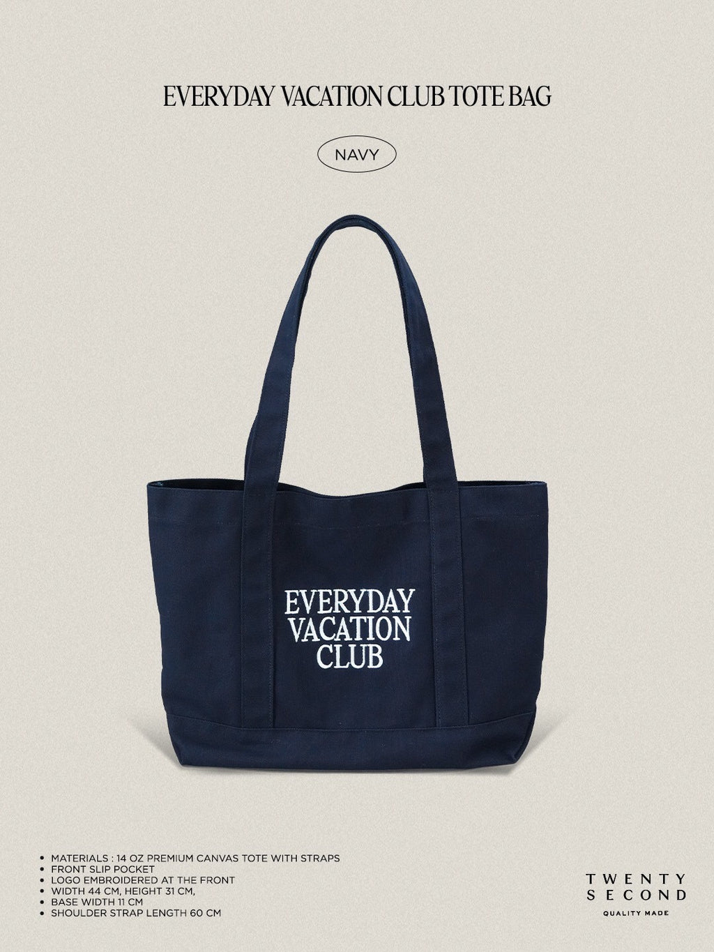 EVERYDAY VACATION CLUB TOTE BAG - NAVY