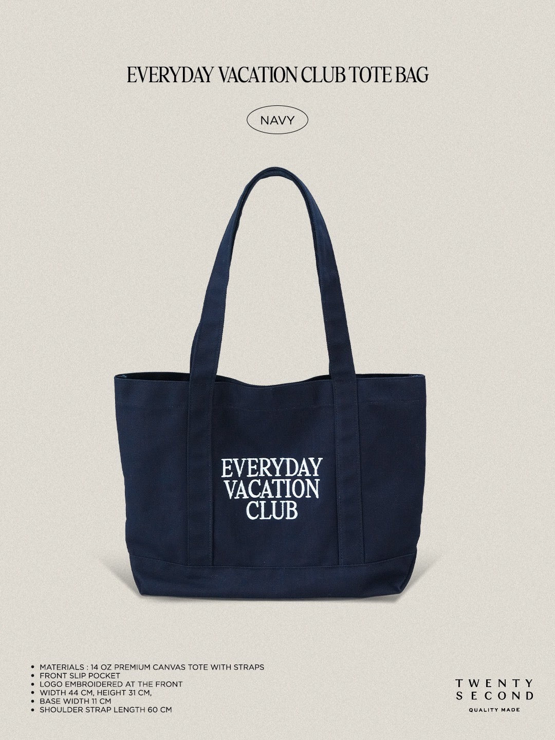 EVERYDAY VACATION CLUB TOTE BAG - NAVY