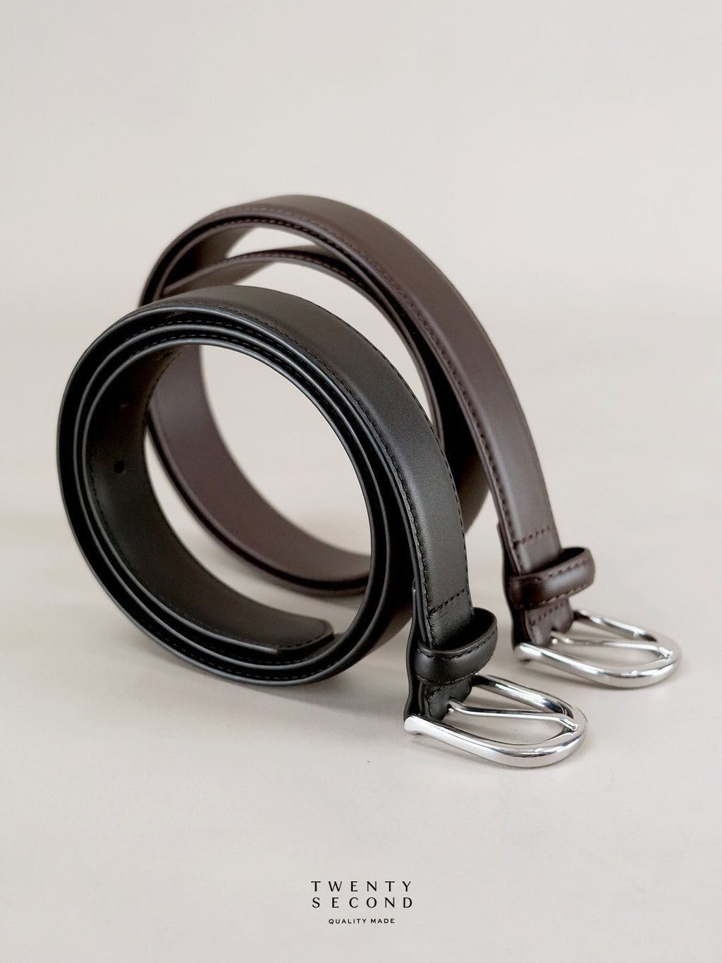 CLASSIC LEATHER BELT - DARK BROWN