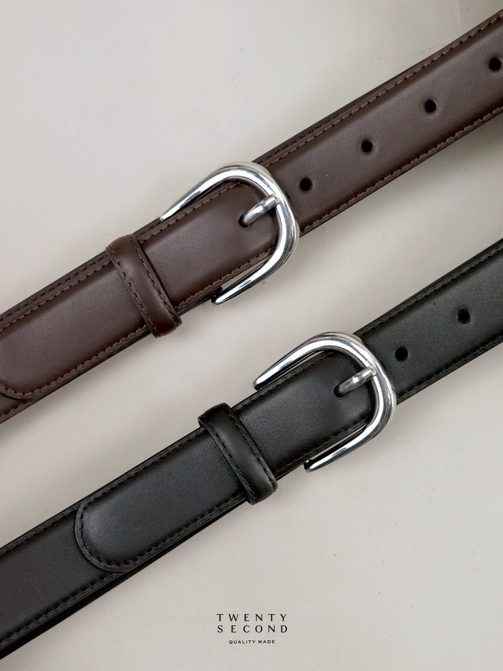 CLASSIC LEATHER BELT - DARK BROWN