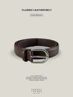 CLASSIC LEATHER BELT - DARK BROWN