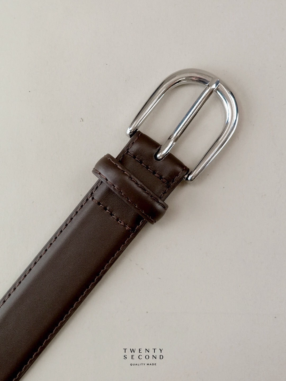 CLASSIC LEATHER BELT - DARK BROWN