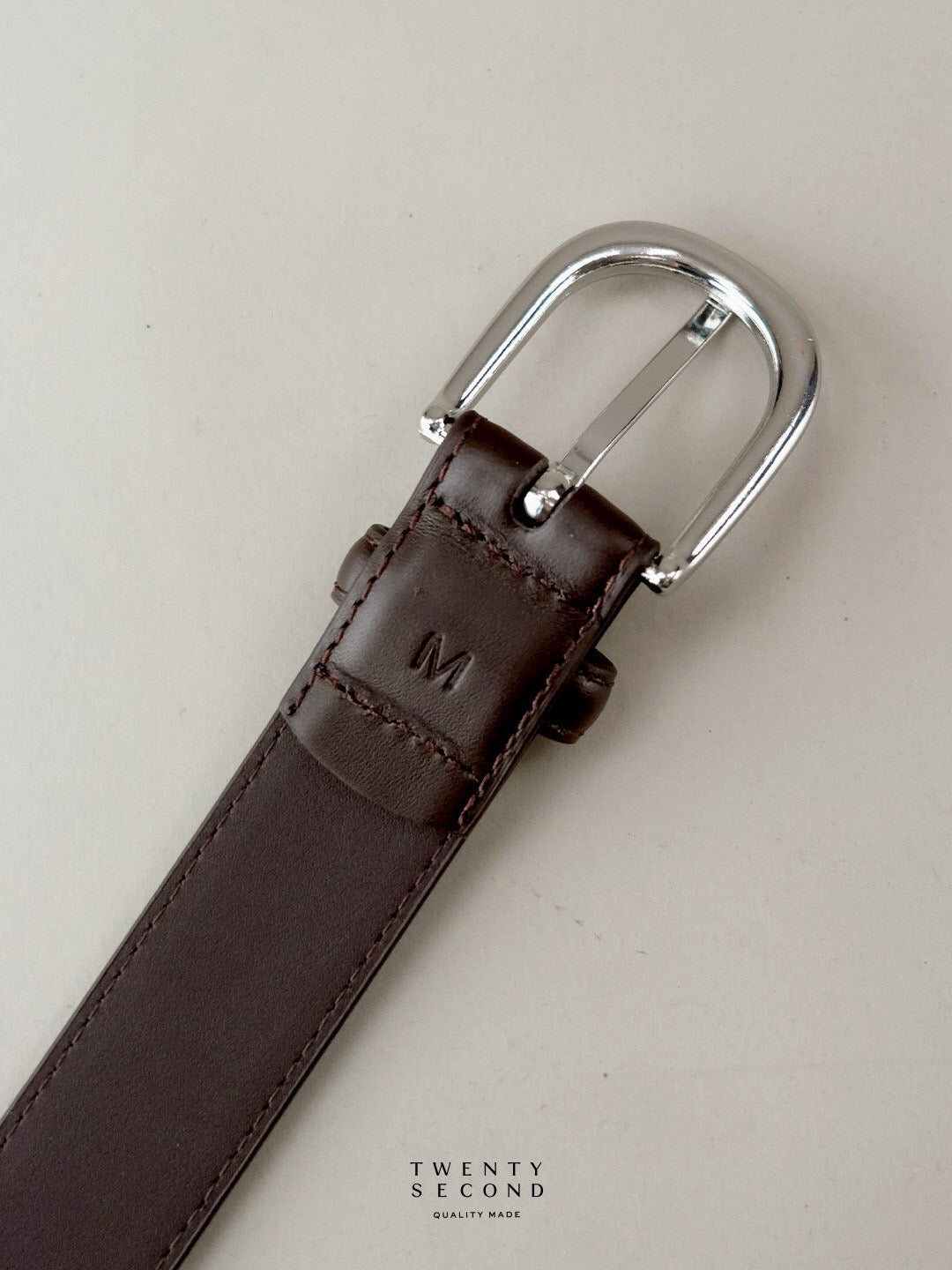 CLASSIC LEATHER BELT - DARK BROWN